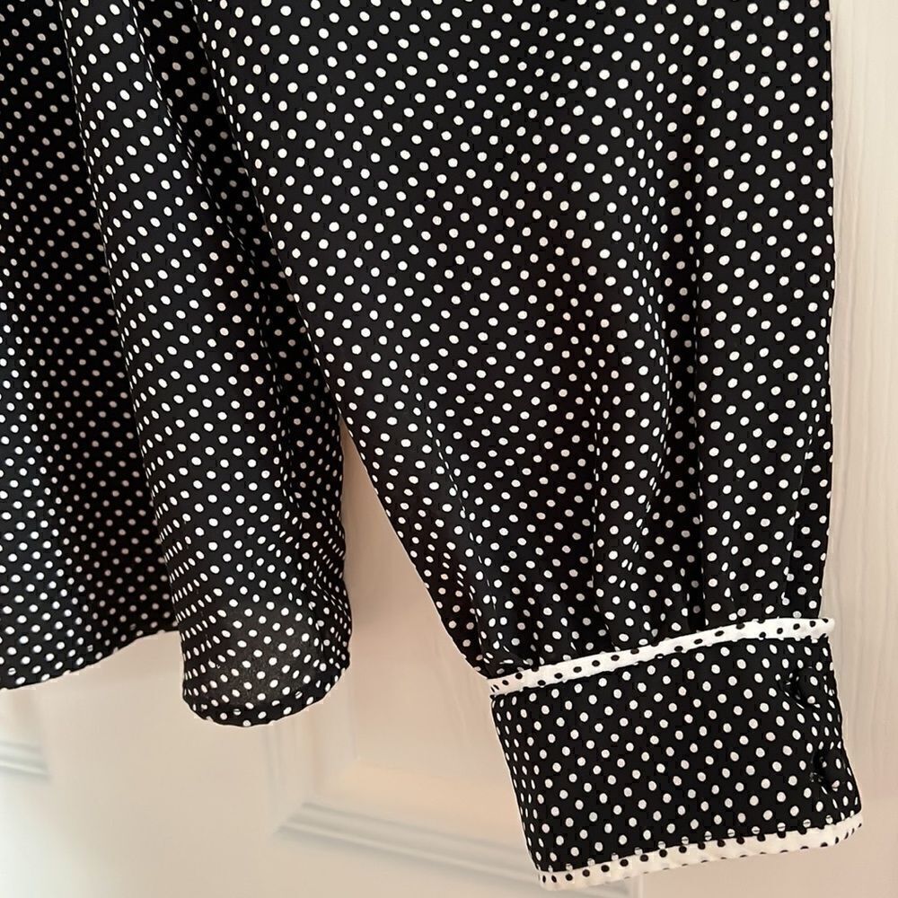 WHO WHAT WEAR Black Polkadot High Neck Blouse - Picture 5 of 16
